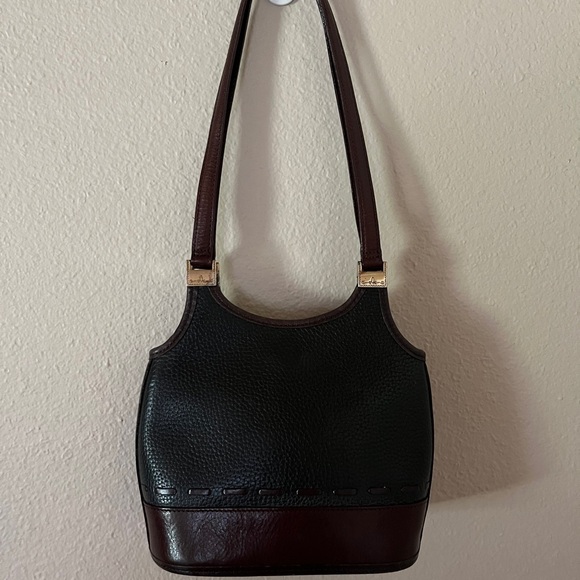 Vintage Authenic Brighton Black and Brown Leather Hand or Shoulder Bag C224153 - Picture 2 of 7